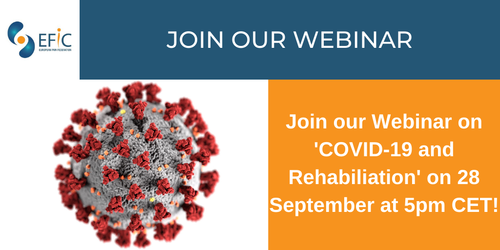Next EFIC Webinar: COVID-19 and Rehabilitation